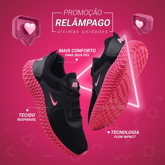 Tênis Feminino Air Flow Esportivo Lançamento 2023 - Growjay