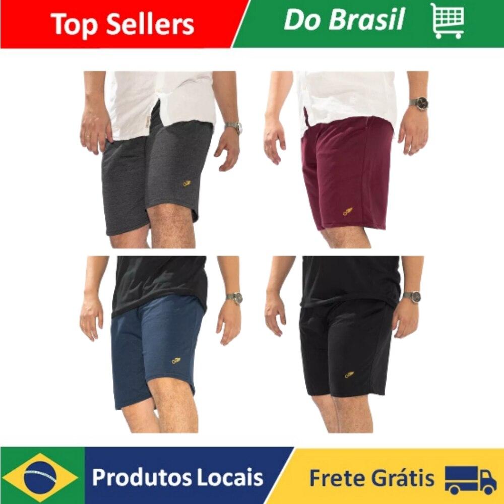 Compre 2 Shorts e ganhe +2 de Brinde - Shorts Treino Original Masculino Top 3 Bolsos Praia Surf Adulto Férias - Growjay